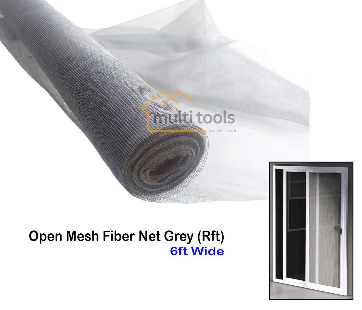 Fiber Net Grey For Aluminium Window 6ft